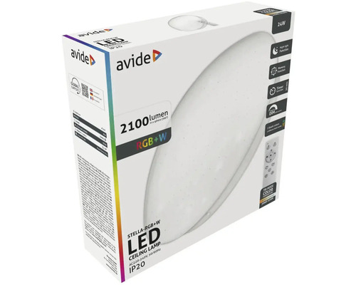 Ambalaj pentru o plafonieră LED Avide Stella RGB+W cu 2100 lumeni și diverse funcții