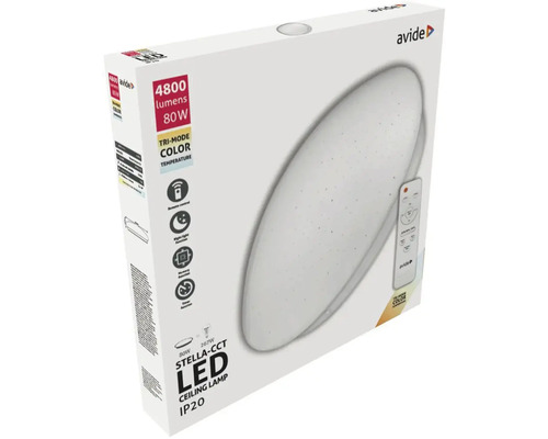Ambalajul unei lămpi de plafon cu LED Avide Stella cu 4800 lumeni și 80 wați