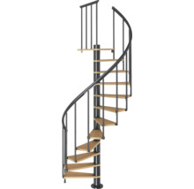 Scară spiralată din metal și lemn