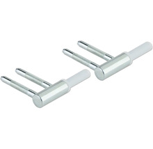Două opritoare de ușă metalice cu filet și știft din plastic