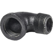 Racord negru din fontă maleabilă cot la 90 de grade