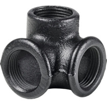 Racord negru din fontă maleabilă, tip T, cu filet interior