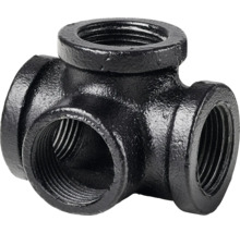 Racord cruce din fontă maleabilă neagră cu filet interior