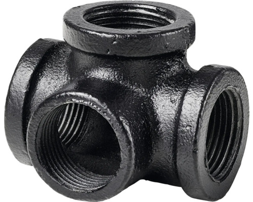 Racord cruce din fontă maleabilă neagră cu filet interior