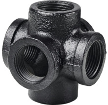 Racord cruce din fontă maleabilă neagră cu filet interior