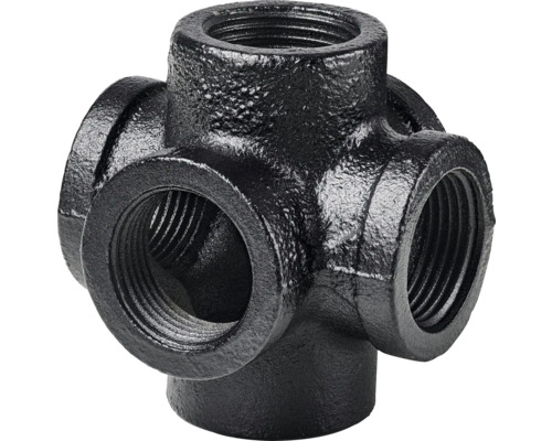 Racord cruce din fontă maleabilă neagră cu filet interior