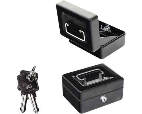 Trei vederi ale unei case de marcat cu cheie