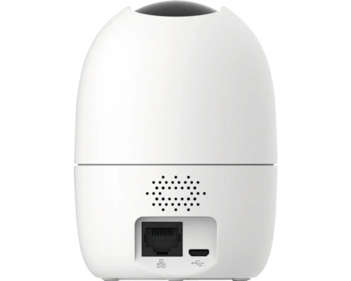 Vedere din spate a unei camere de supraveghere cu porturi Ethernet și USB