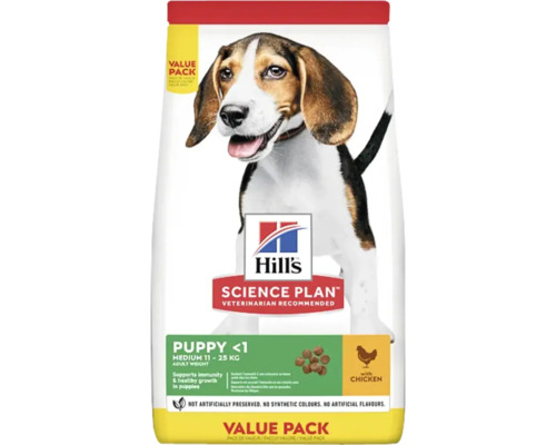 Hrană uscată pentru câini Hill's SP Canine Puppy Talie Medie cu pui 18 kg Value Pack