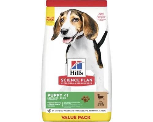 Hrană uscată pentru câini Hill's SP Canine Puppy Talie Medie cu miel și orez 18 kg Value Pack