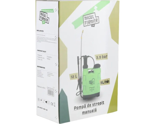Ambalajul unui pulverizator manual de grădină Micul Fermier, 12 litri