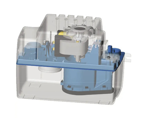 Pompă de condens într-o carcasă transparentă