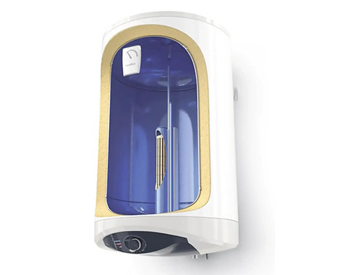 Secțiune transversală a unui boiler electric cu interiorul vizibil