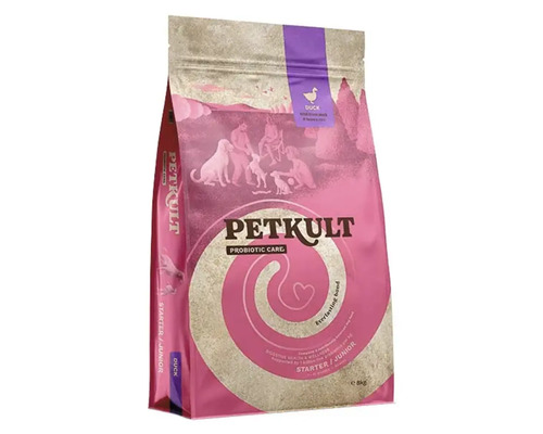 Hrană uscată pentru câini Petkult Probiotics Starter & Junior cu rață 8 kg