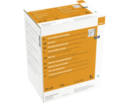 Șuruburi cu dimensiunea de 3,9 x 40 milimetri într-un pachet de 1000 de bucăți