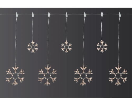 Ghirlandă luminoasă fulgi Lafiora 330 LED-uri 0,9 m chihlimbar Șir de lumini LED cu motive de fulgi de zăpadă pentru interior
