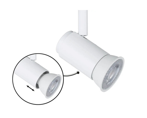 Spot LED alb pentru sisteme de șine cu cap de lampă reglabil