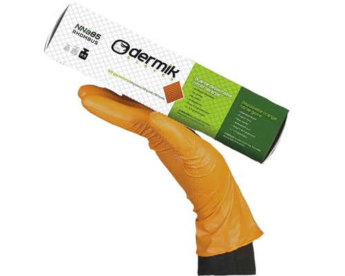 Mănușă de nitril portocalie cu ambalaj