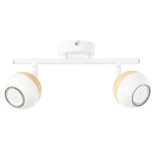 Șină spoturi Scan GU10 2x3W, becuri LED incluse, alb/lemn natur