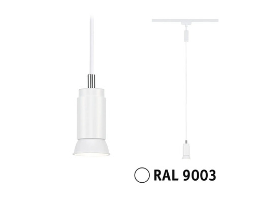 Corp de iluminat suspendat alb cu sistem de cablu