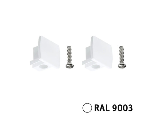 Două suporturi albe cu șuruburi