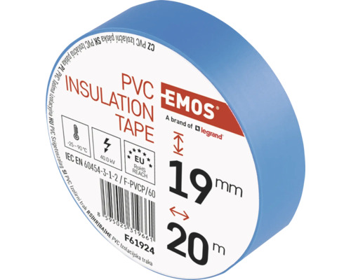 Bandă izolatoare PVC Emos 19mm x 20m, 40KV UV galben Bandă izolatoare din PVC, lățime 19 mm și lungime 20 m