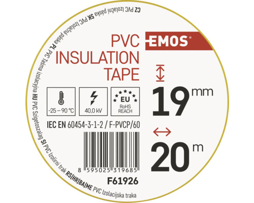 Logo EMOS Bandă izolatoare PVC, 19 mm x 20 m