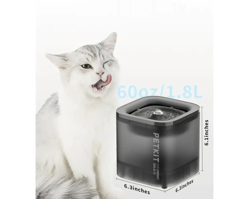 Pisică cu fântână de apă pentru animale de companie cu o capacitate de 1,8 litri