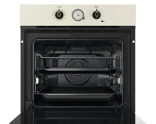 Cuptor încorporabil deschis cu butoane rotative și ceas analogic