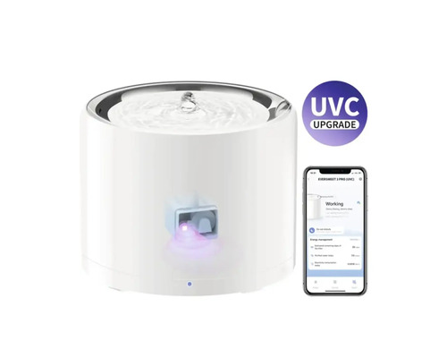Fântână automată pentru animale de companie cu upgrade UVC și control prin smartphone