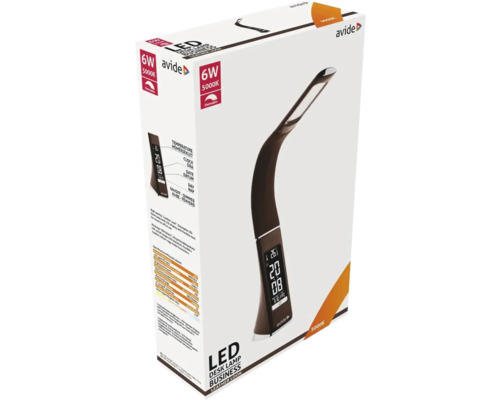 Ambalajul unei lămpi de birou cu LED Avide Business Leather Look cu 6 wați și 5000 kelvini