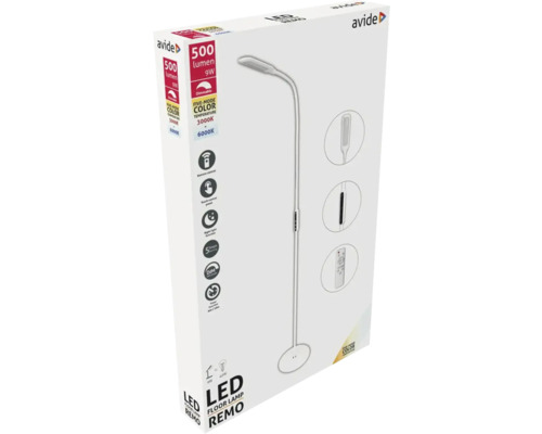 Ambalaj lampă de podea cu LED Avide Remo cu 500 lumeni și diverse funcții