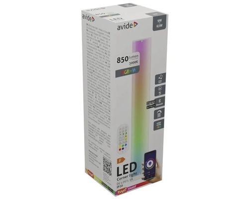 Ambalajul unei lămpi de colț cu LED Avide, cu un flux luminos de 850 lumeni