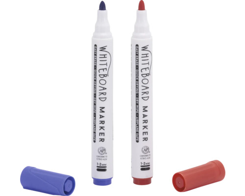 Două markere pentru tablă albă cu capace detașabile