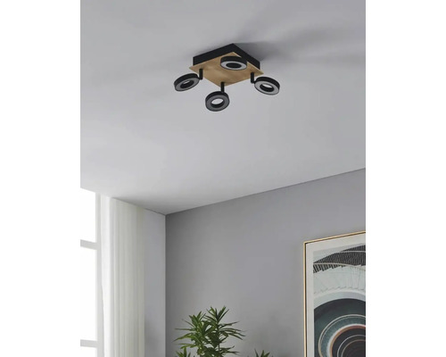 Lumină de plafon cu patru lumini în formă de inel