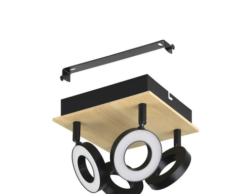 Lumină de plafon cu elemente LED rotunde și suport de montaj