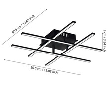 Lampa de tavan cu design liniar și dimensiuni.