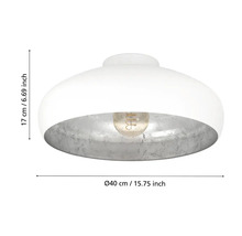 Lumină de plafon, diametru 40 centimetri, înălțime 17 centimetri