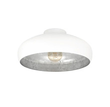 Lumină de tavan albă cu interior argintiu și bec