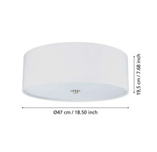 Lumină de plafon cu dimensiunile de 47 cm diametru și 19,5 cm înălțime