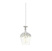 Lumină suspendată cu abajur din sticlă și elemente decorative