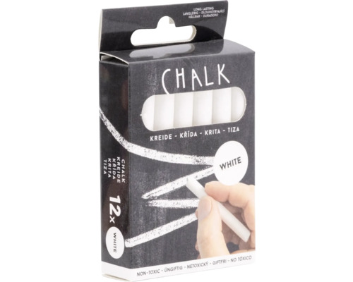 Pachet de cretă albă, 12 bucăți, non-toxic