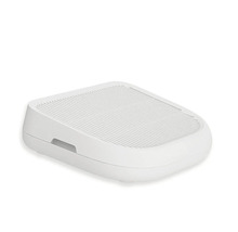 Toaletă pisici albă cu structură striată