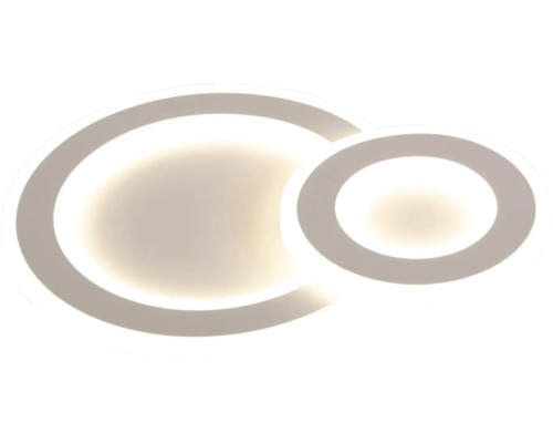 Plafonieră cu LED integrat Bellevue Circle 53W 6400 lumeni, lumină albă 3000-6000K, incl. telecomandă, alb Lumină de tavan cu LED cu două inele