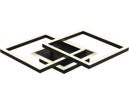 Plafonieră cu LED integrat Bellevue Square 61W 7400 lumeni, lumină albă 3000-6000K, incl. telecomandă, negru Lumină de plafon cu design pătrat
