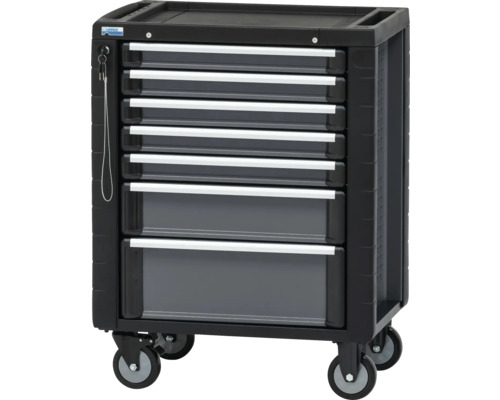 Dulap mobil de scule cu roți Küpper gri 72,5x93x46,5cm (lxHxA), cu 10 setare Dulap pentru scule cu șapte sertare și role