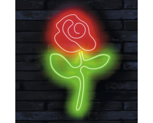 Tablou sticlă Neon Rose 20x20 cm