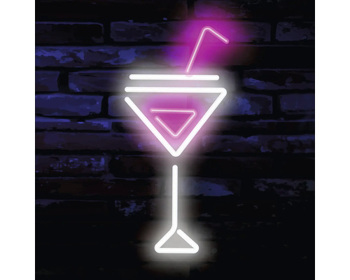 Tablou sticlă Neon Cocktail 20x20 cm