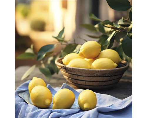Tablou sticlă Lemons III 30x30 cm
