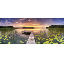 Tablou sticlă Sunset On The Lake 80x30 cm